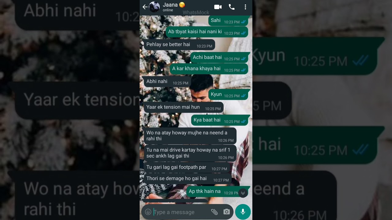 Cute Chat Conversation || gari demage ho gai || Ziddi Ladki Caring Ladka