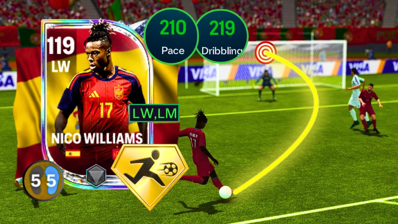 119 Ovr Nico Williams Review🥶 - Meta Rapid LW 🔥| FC Mobile