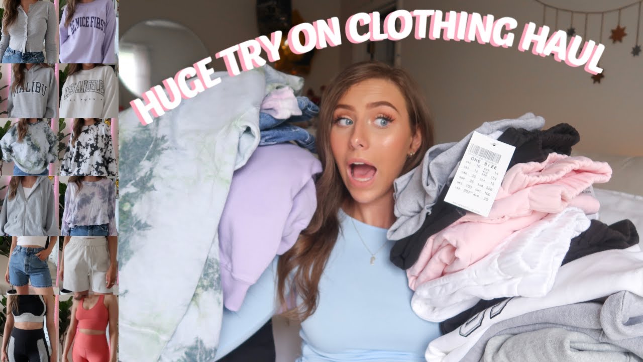 *HUGE* TRY ON CLOTHING HAUL | BRANDY MELVILLE, URBAN OUTFITTERS, ALO YOGA & MORE!