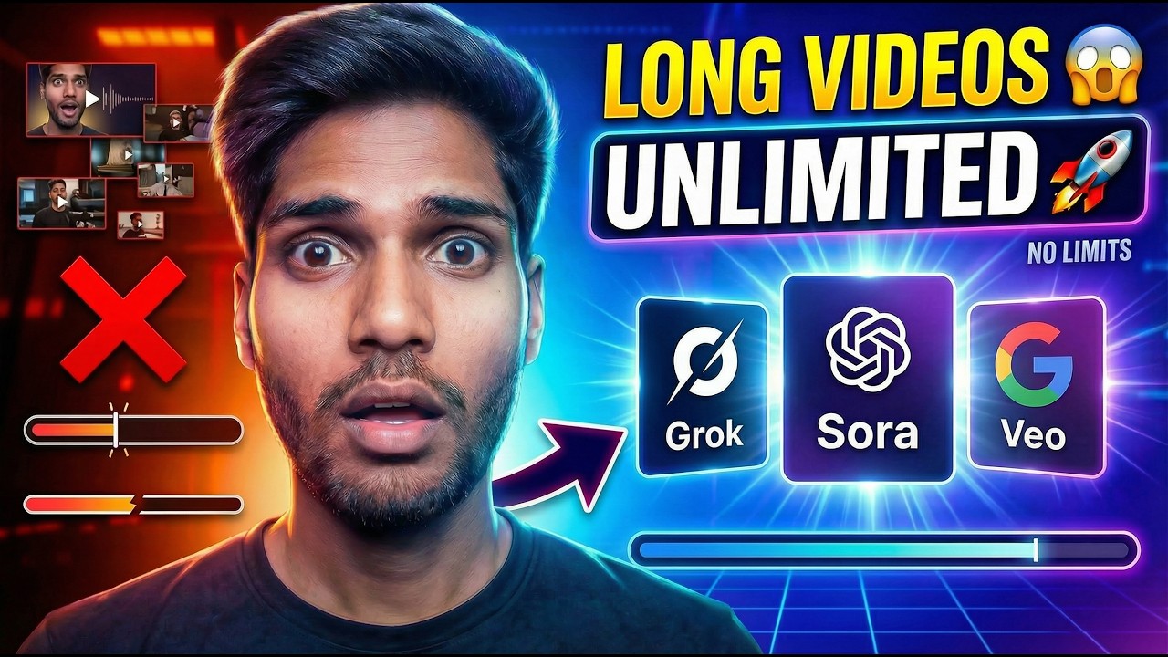 Use Grok + Sora + VEO & Kling to Create LONG Videos Unlimited
