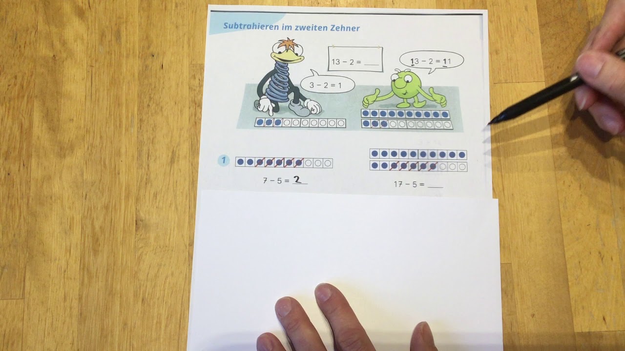Subtrahieren im zweiten Zehner