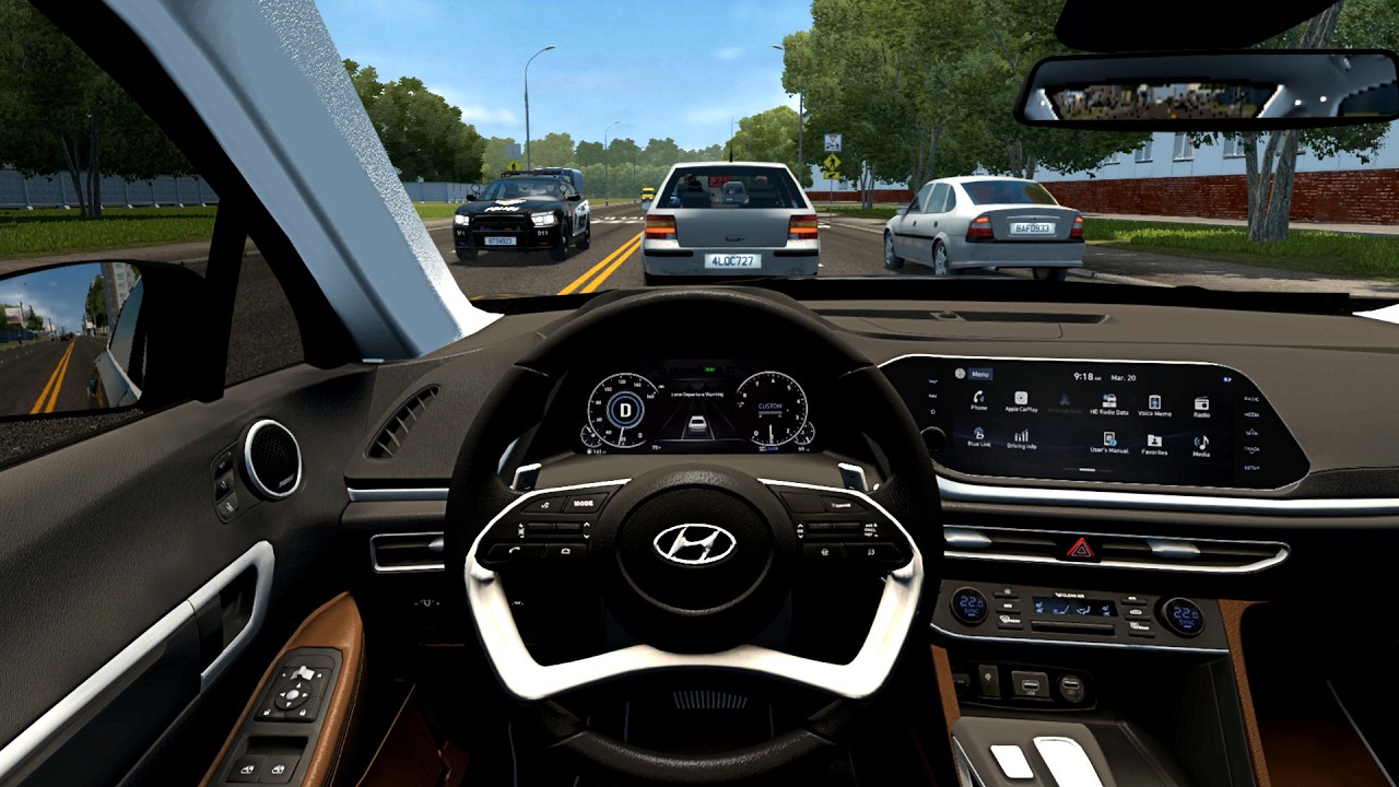 Hyundai Sonata 2020 - City Car Driving [Steering Wheel Game Play]