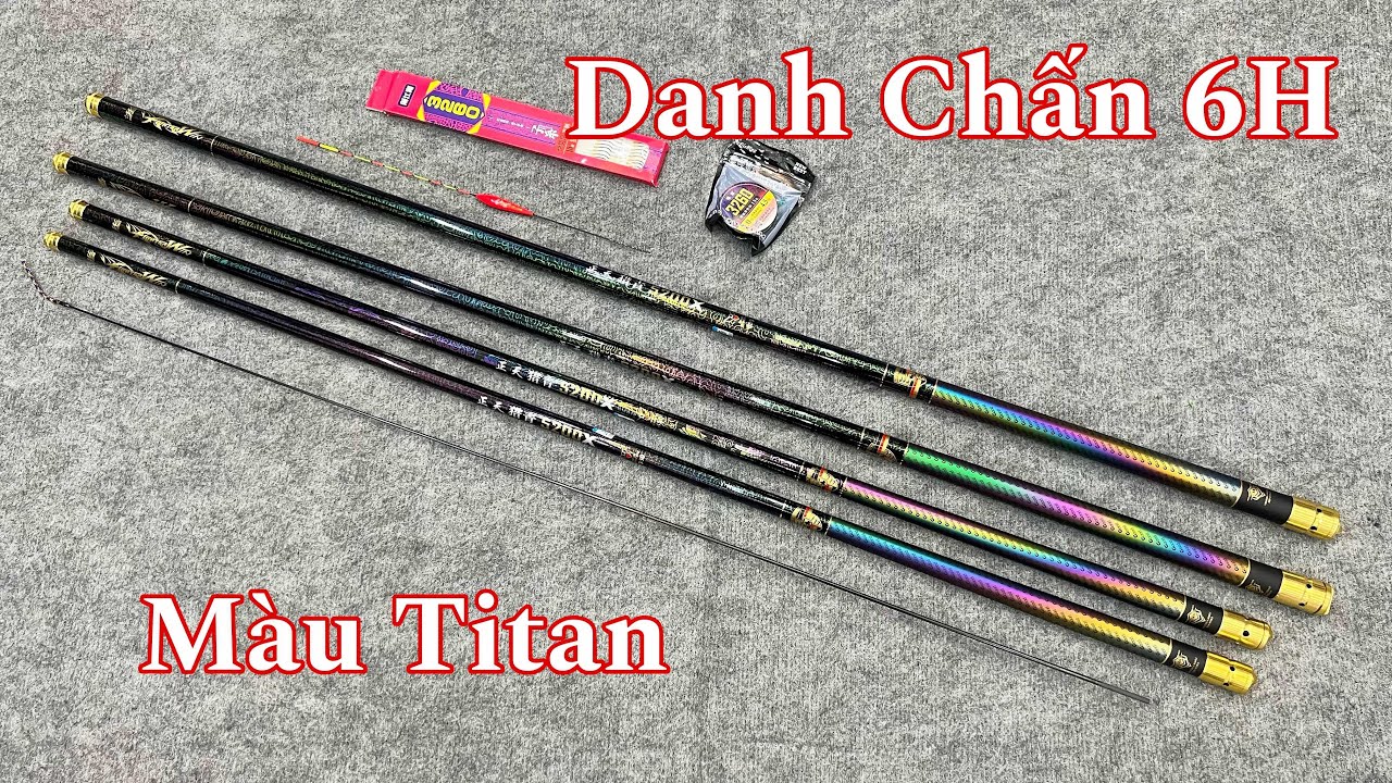 Cần Câu Danh Chấn 6H Carbon Màu TiTan Đổi Màu Tặng Phụ Kiện