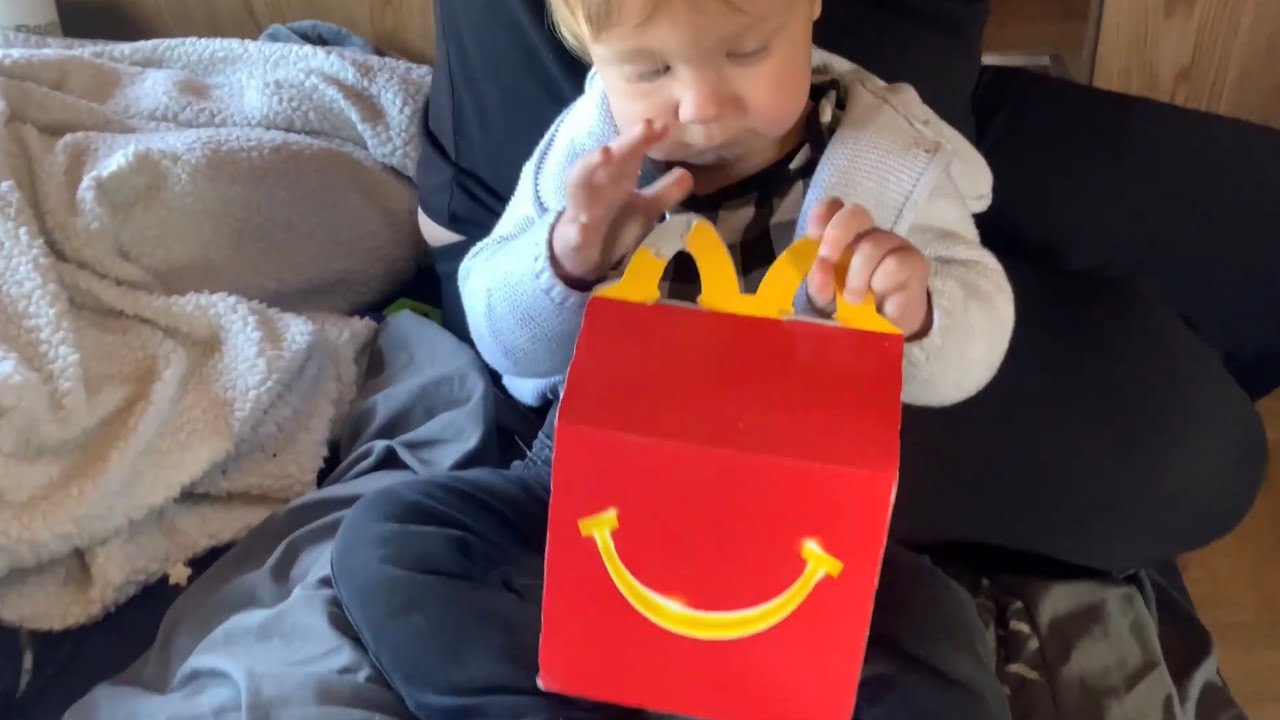 Baby Girl First McDonald’s Kids Meal!