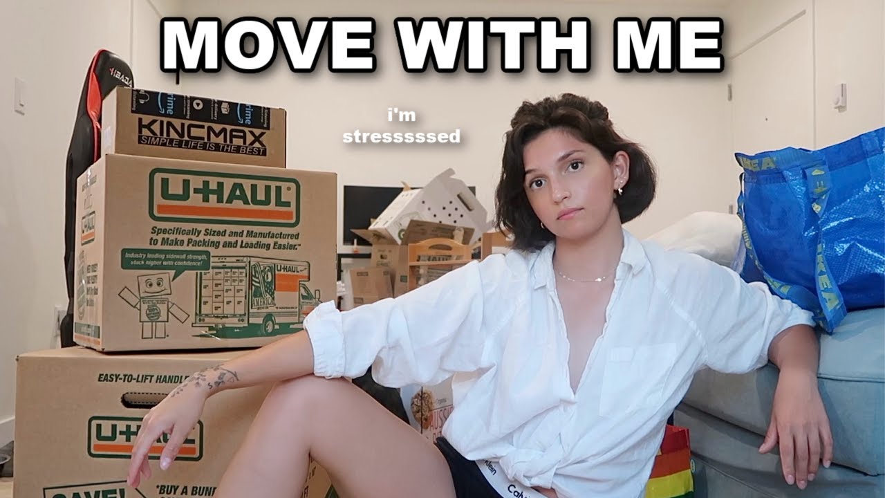 CHAOTIC MOVE-IN DAY VLOG (Pt. 1) - decluttering + packing my entire apartment