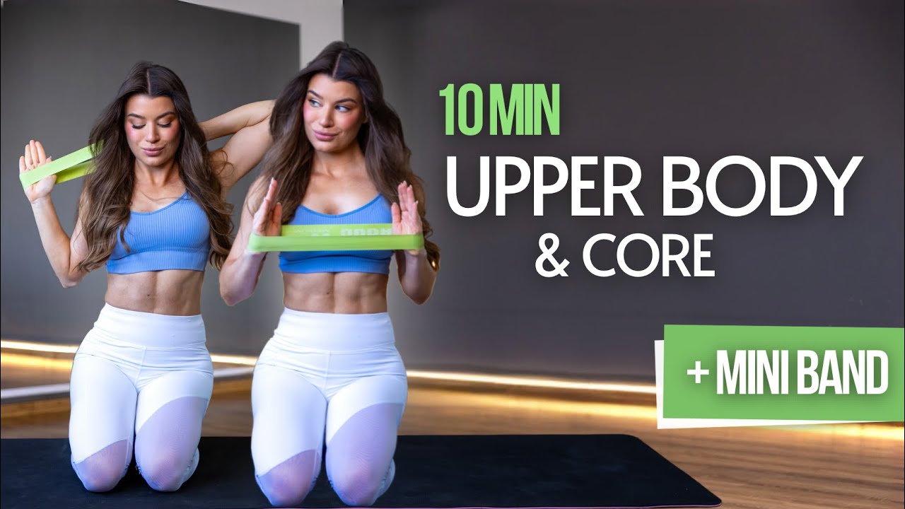 10 MIN UPPER BODY & CORE +  mini band | ARMS BACK ABS SHOULDERS WORKOUT | Julia Mazur