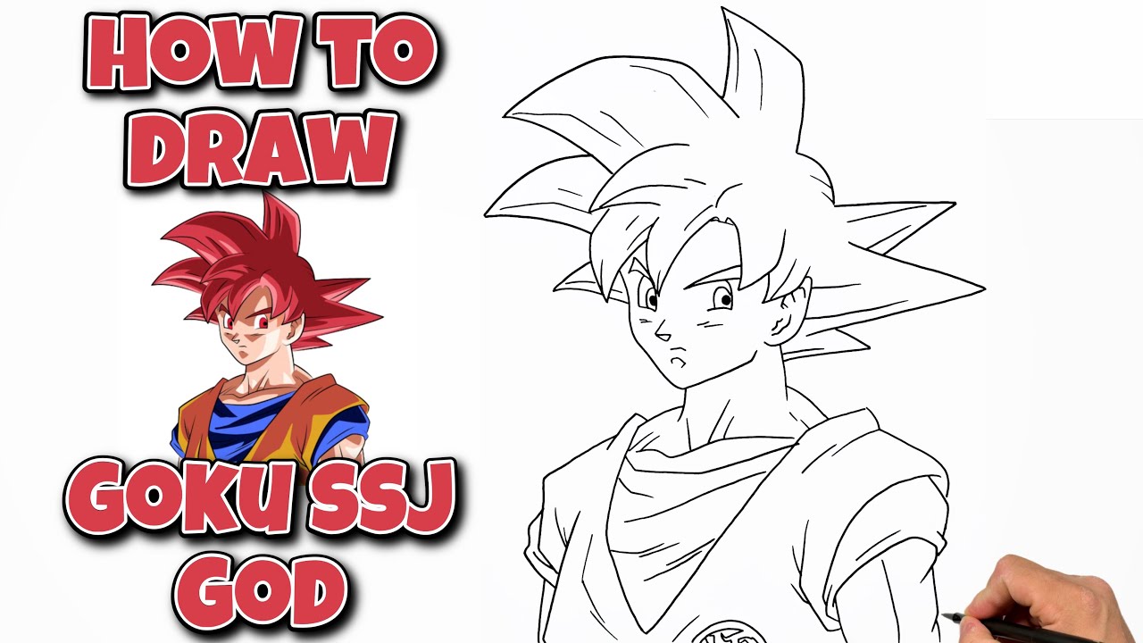 How To Draw GOKU SSJ GOD| DRAGON BALL SUPER #animedrawing #drawing #gokussjgod #dragonballsuper