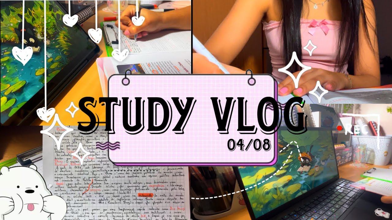 Study Vlog (Dia de preguiça, mas tive forças :) #study 