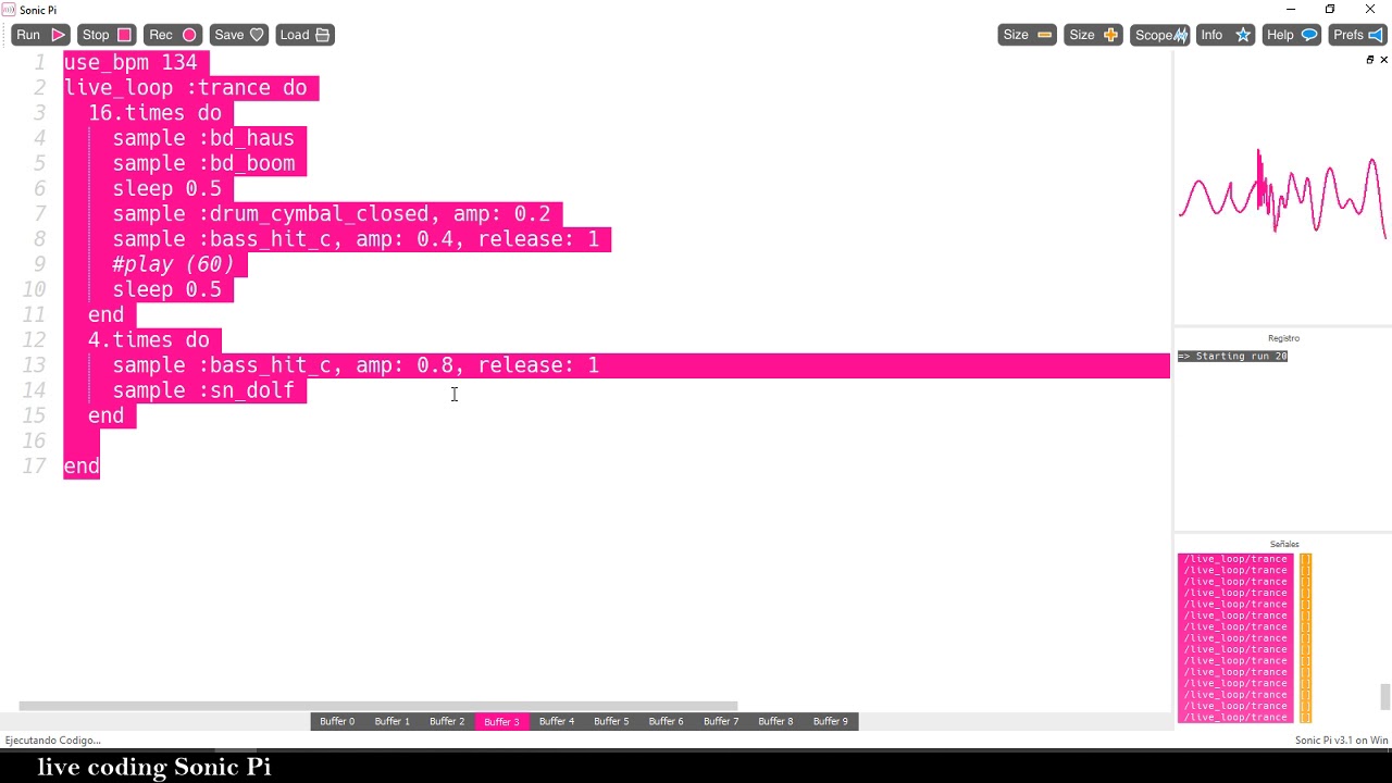 live coding trance Sonic PI