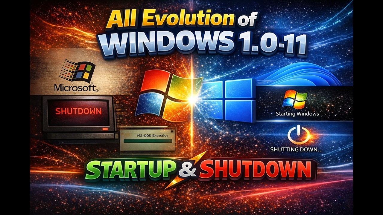 All history of windows 1.0-11 startup and shutdown