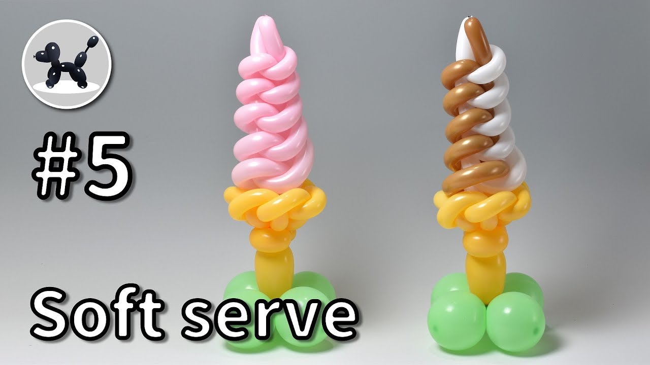 Ice cream - How to Make Balloon Animals #5 / バルーンアートの作り方 #5 (ソフトクリーム)