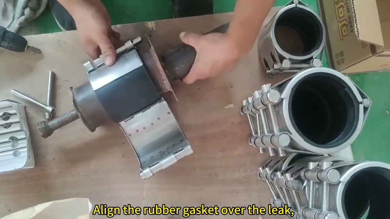 high pressure stainless steel straight sleeve pipe connection repair tool double clamp