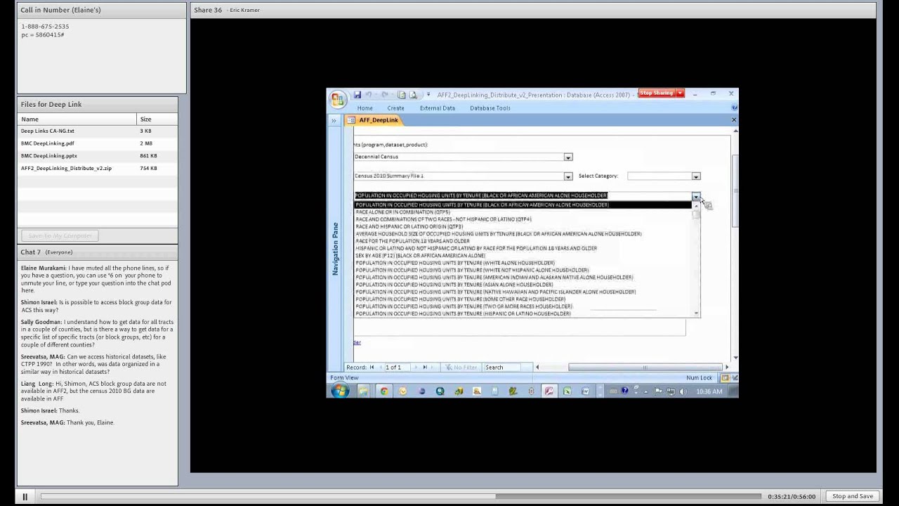 Deep Linking for American Fact Finder 2
