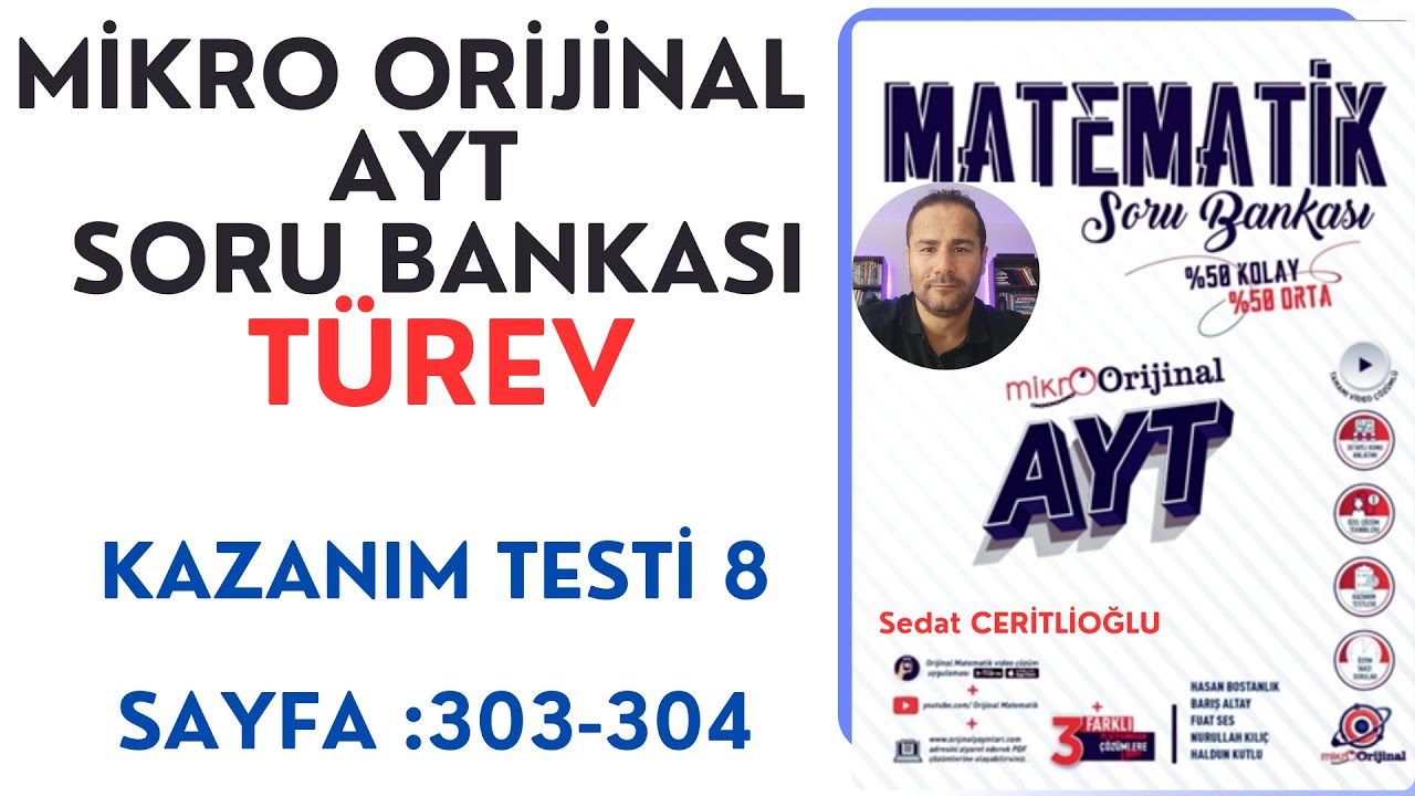 TÜREV | MİKRO AYT SORU BANKASI SYF: 303-304 | #orijinalmatematik  #mikroorijinal # yks2025