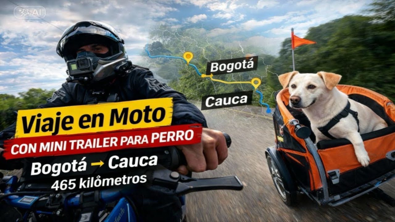 465 KM EN MOTO! De Bogotá al Cauca con mi perro en tráiler 🐾🏍️