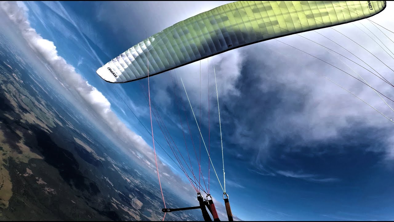 Strong thermal lift (5m/s) - tighten turns - reaching the cloud (cumulus humilis) - Axis Comet 3
