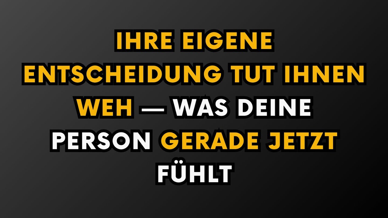 Ihre eigene Entscheidung schadet ihnen. Was Ihre Person gerade fühlt || Psychologie Fakten