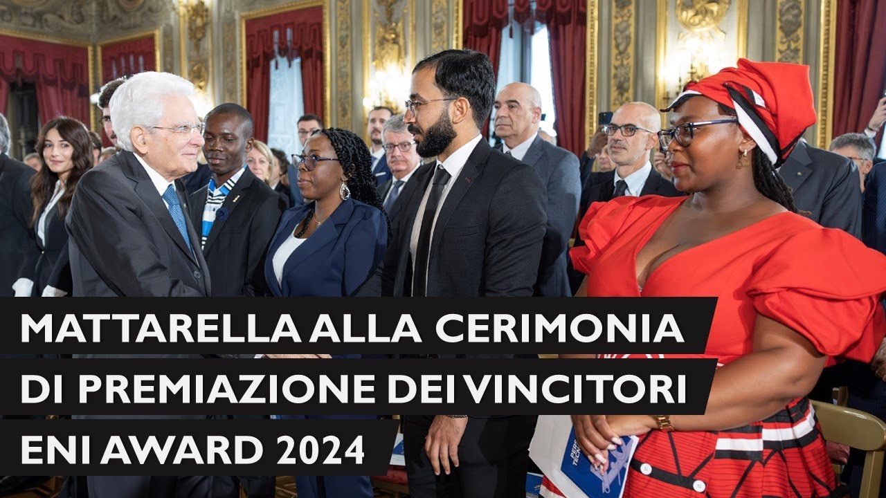 Mattarella alla cerimonia di premiazione dei vincitori Eni Award 2024