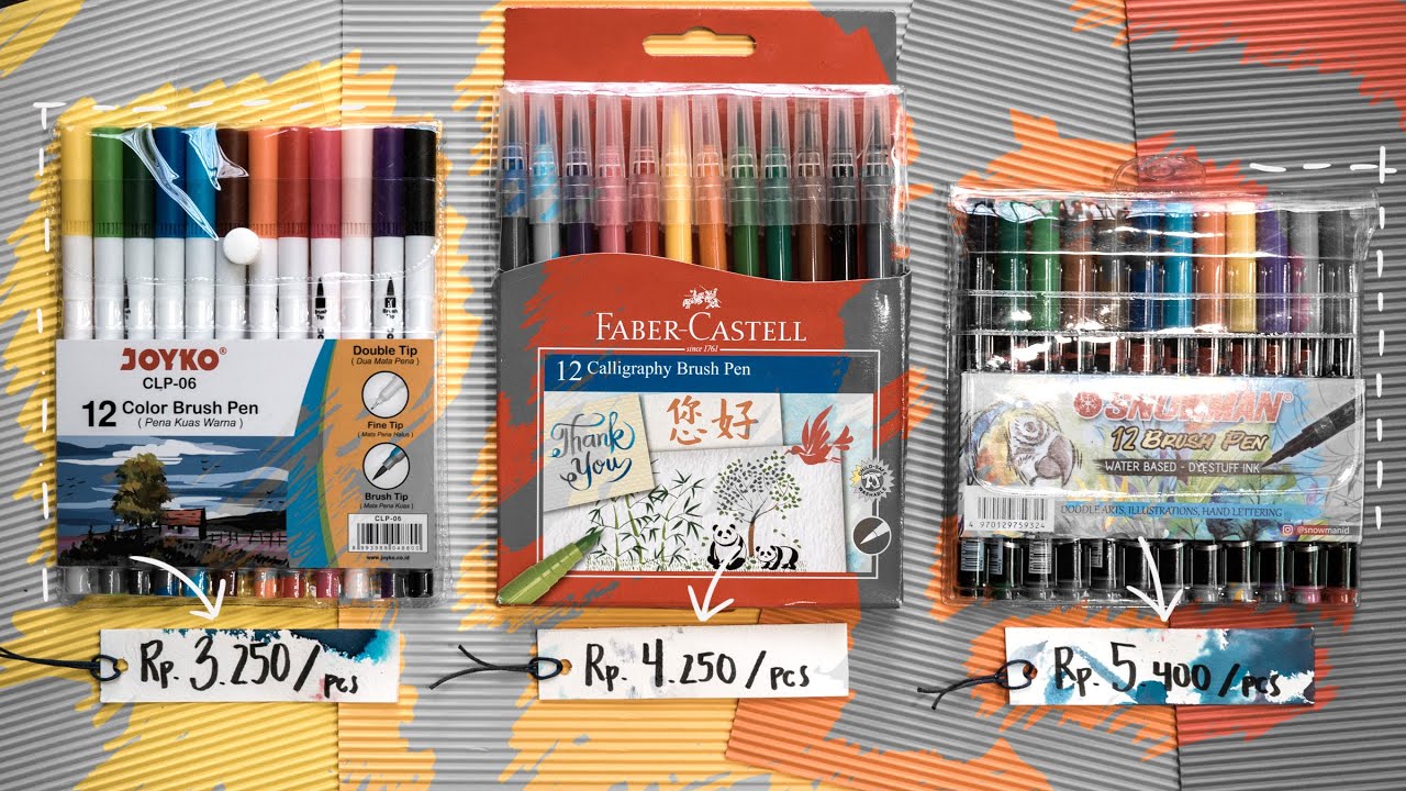 Antara JOYKO, FABER-CASTELL dan SNOWMAN. Brushpen untuk Handlettering.