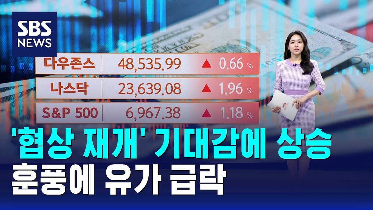 '협상 재개' 기대감에 상승..훈풍에 유가 급락 / SBS / 뉴욕증시