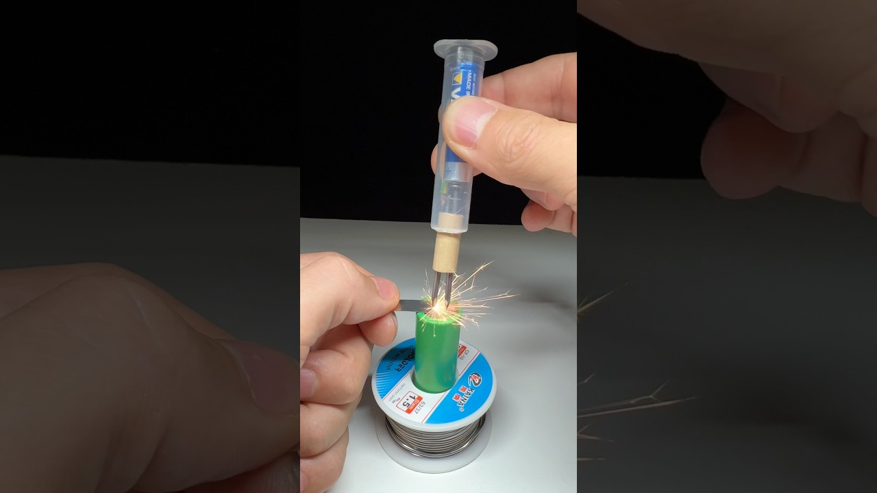 👉 &ldquo;DIY Spot Welder 🔥 (Made with 1 Battery + a Syringe!)