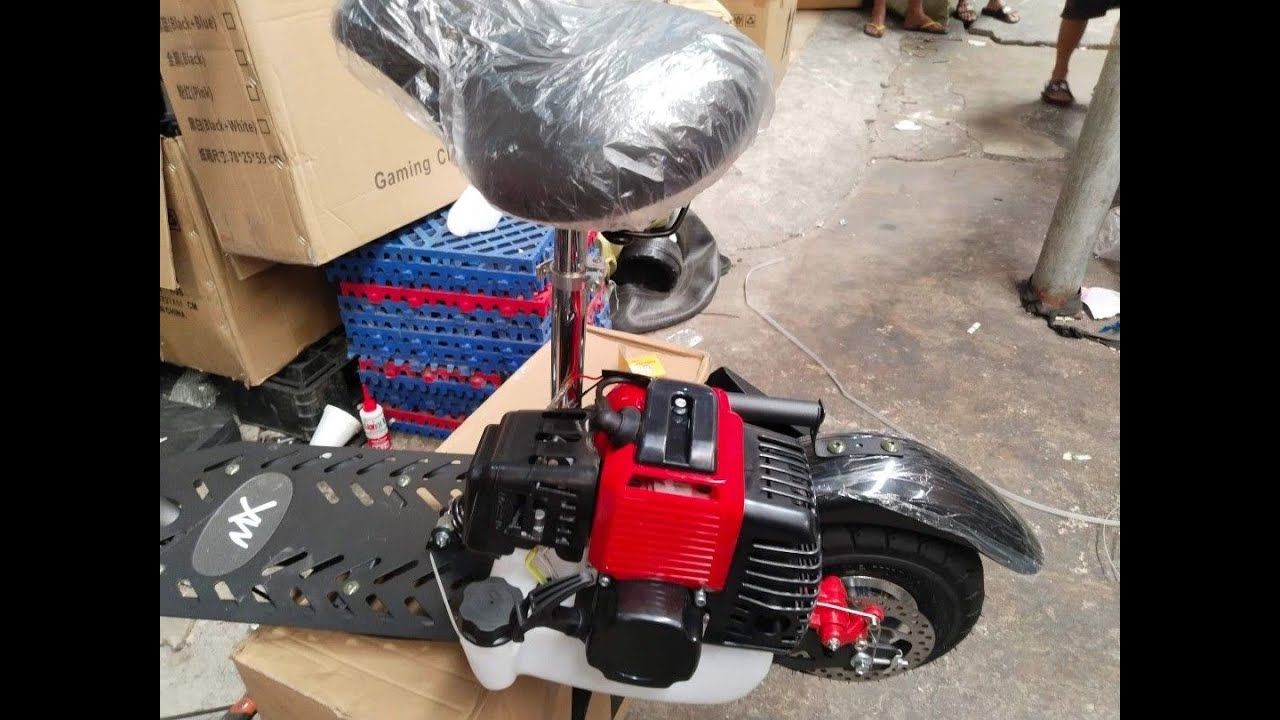 PRIMA ACCENSIONE MONOPATTINO 49cc chinaped mx 2 stroke a scoppio rodaggio first start shopee lazada