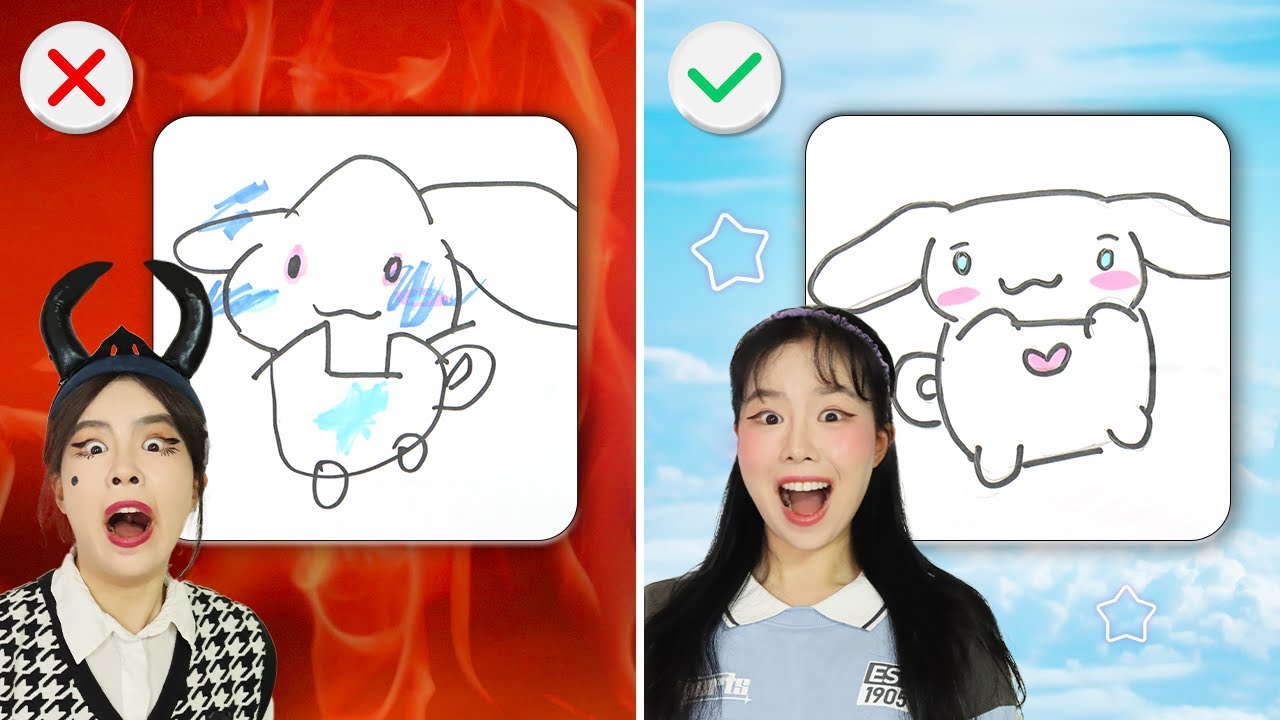 시나모롤 쉽게 그리기! 🐶✏️ 귀염뽀짝 캐릭터 따라 그려봐요