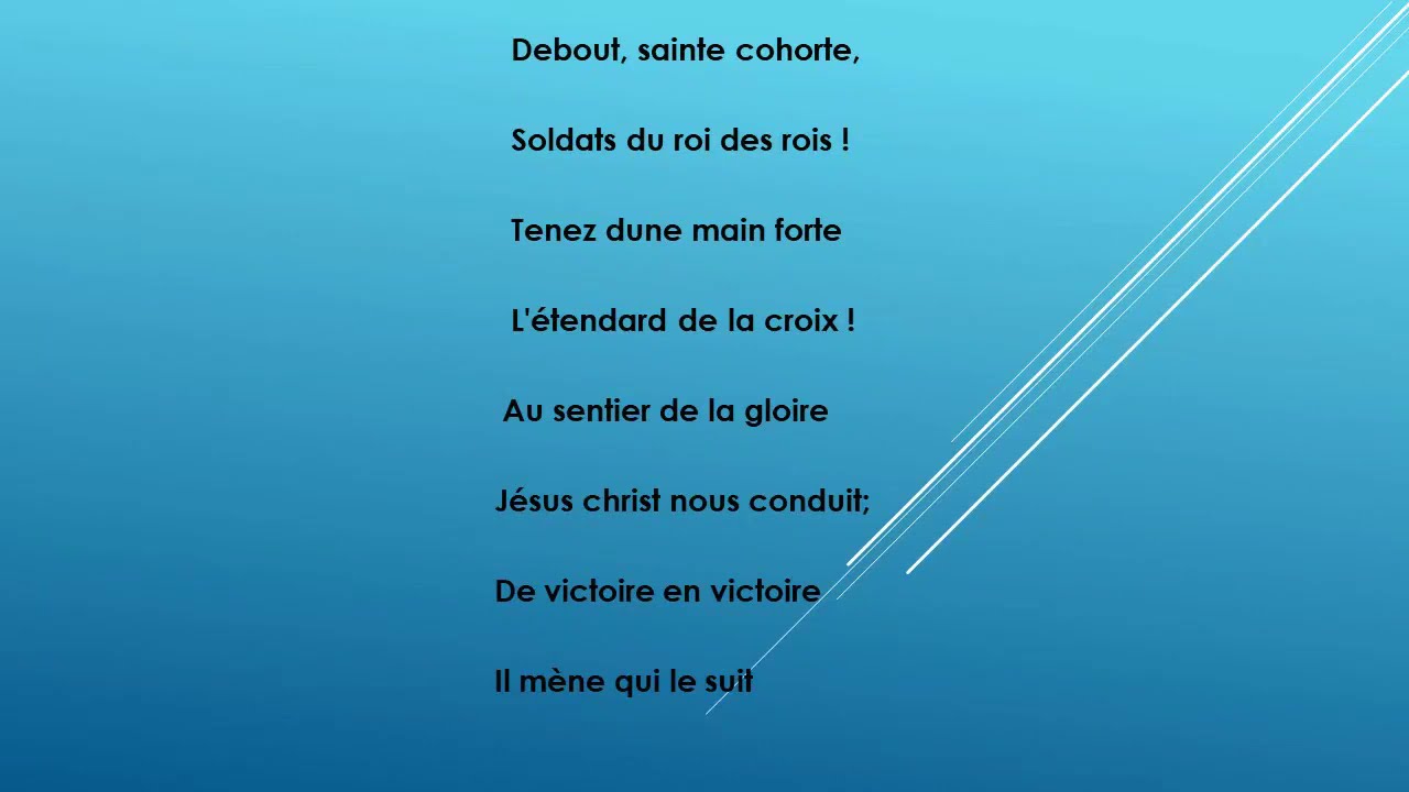 Cantique spirituelle :Debout, Sainte cohorte