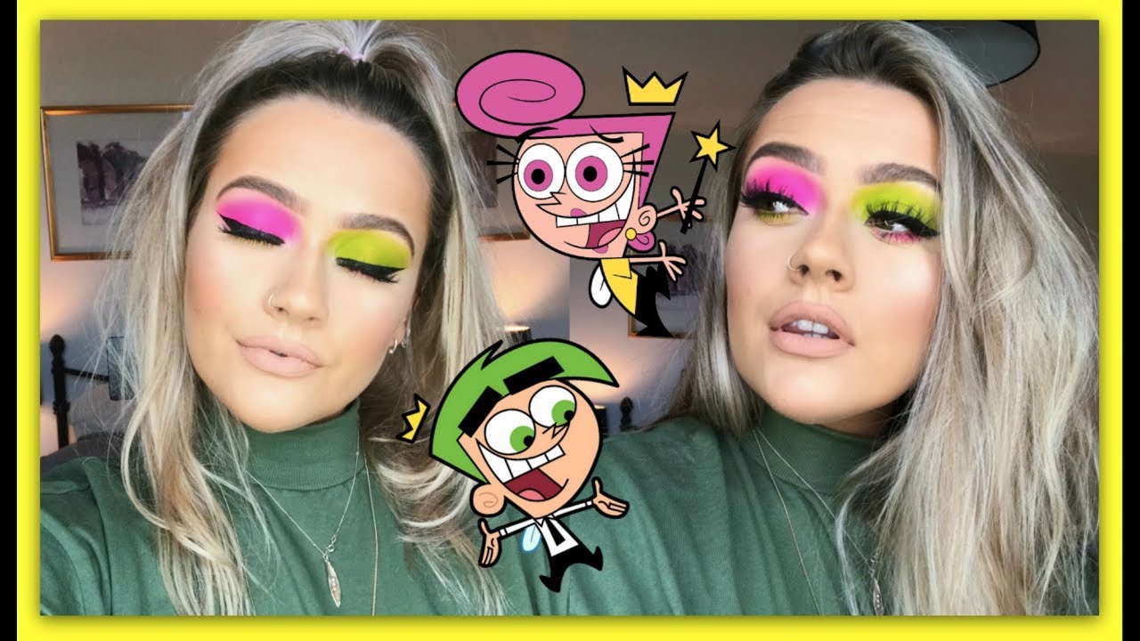 PINK & GREEN COLOUR BLOCKING MAKEUP TUTORIAL | COSMO & WANDA CALLED...TUTORIAL | AD | EmmasRectangle
