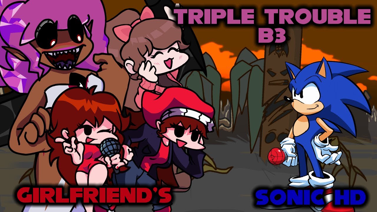 FNF - Triple Trouble B3 / 4 Girlfriend's (3X3 REMIXED)