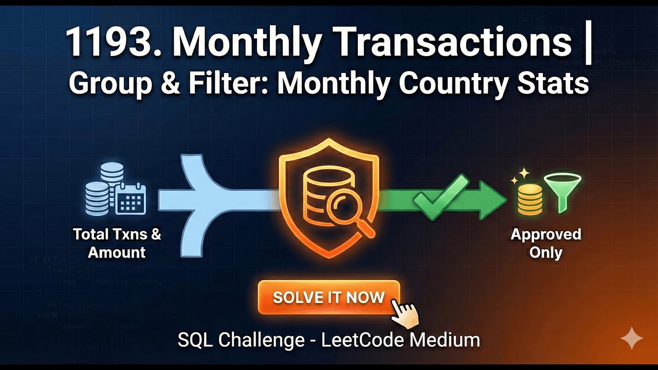 SQL Monthly Transactions Report|Count Approved Transactions & Total Amount SQL CASE + SUM Explained
