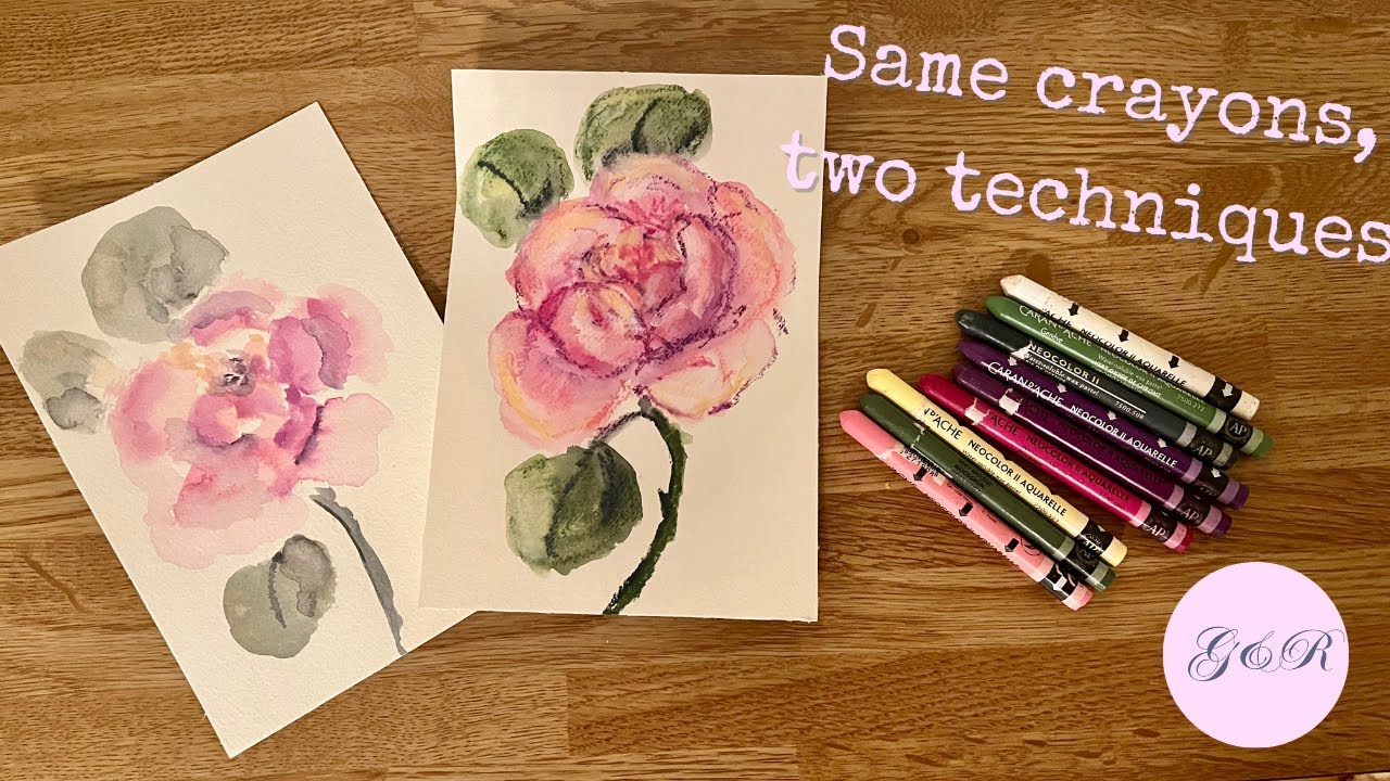 Техники рисования роз Neocolor II — изучите различные способы использования мелков Neocolor II