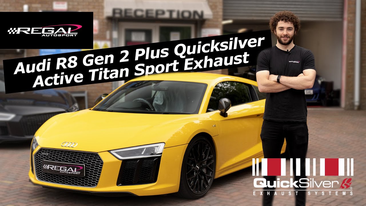 Audi R8 V10 exhaust Quicksilver Active Titan Exhaust [before and after sounds]