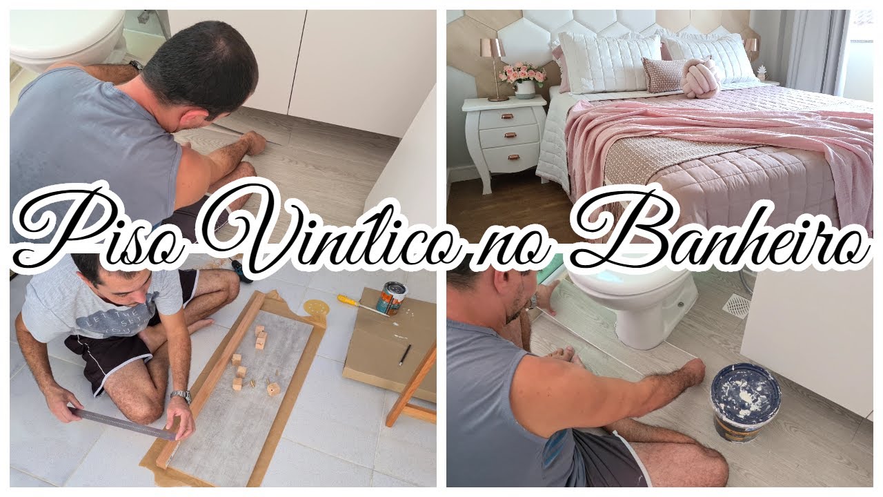 COLOCAMOS PISO VINÍLICO NO BANHEIRO| NOVA DECOR DO QUARTO E SALA | DIY QUADRO | Viviane Magalhães