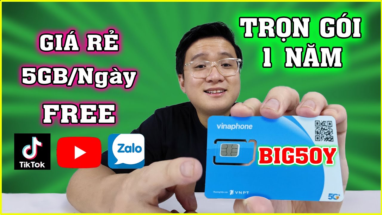 Test Thử Sim BIG50Y VinaPhone 5GB/Ngày, 