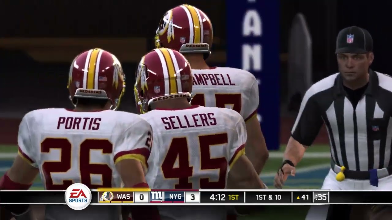 Madden NFL 10 Gameplay - Franchise mode - Washington Redskins vs New York Giants