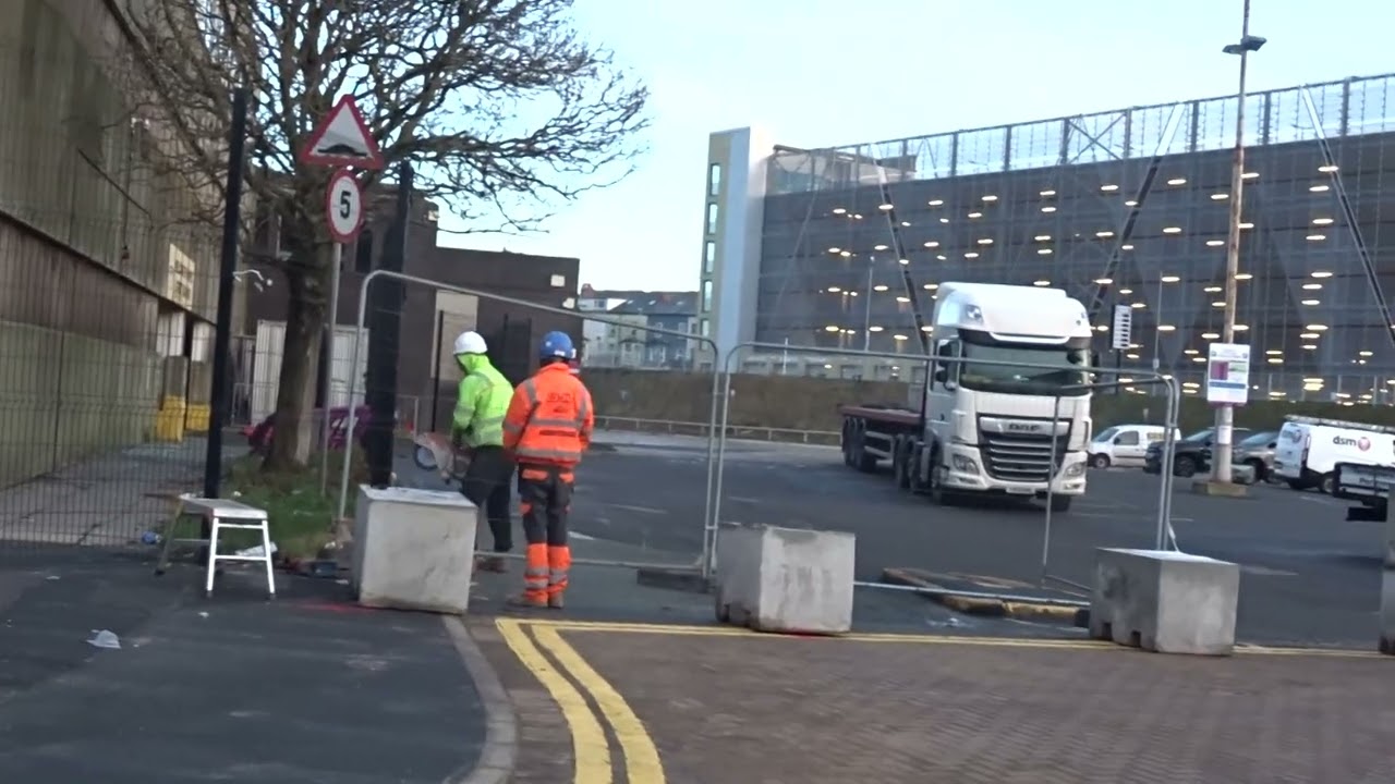 Do not  film the workers. Preparing  Blackpool Police Station  Courts Demolition Day 1 . 08/01/2025