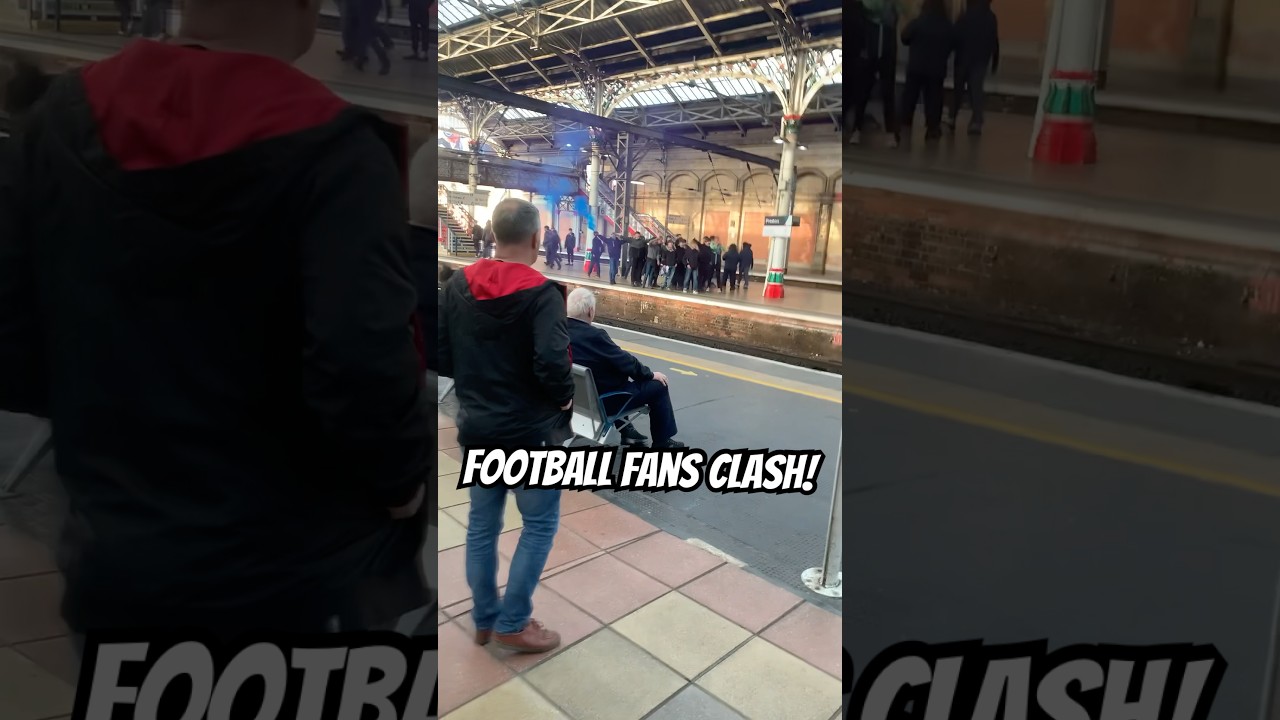 Chaos in Preston as football fans clash!