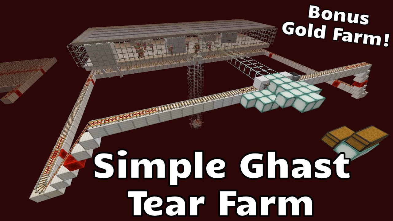 Simple Ghast Tear Farm (Bonus Gold Farm Combo)