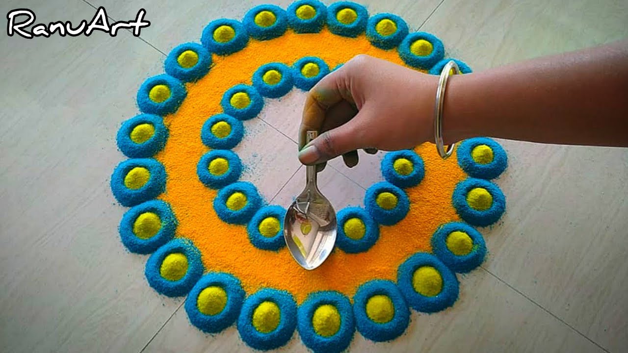2 Creative & Beautiful Rangoli For New Year 2021/Mandala Designs/Satisfying/Relaxing Rangoli Video