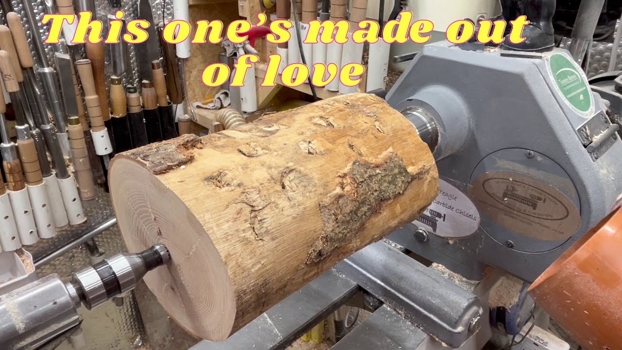 Woodturning.  A wig stand made out of love.
