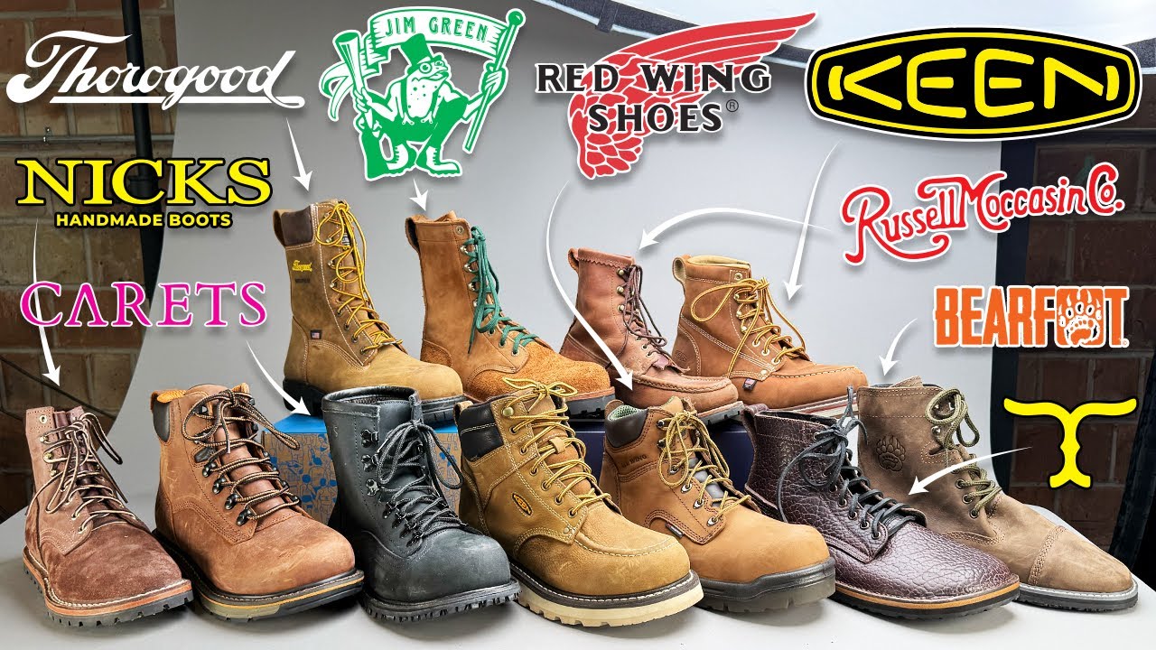 ($3,628) Top 11 Wide Toe Work Boots - Keen, Red Wing, Thorogood, Jim Green, Russell Moc, Texarado