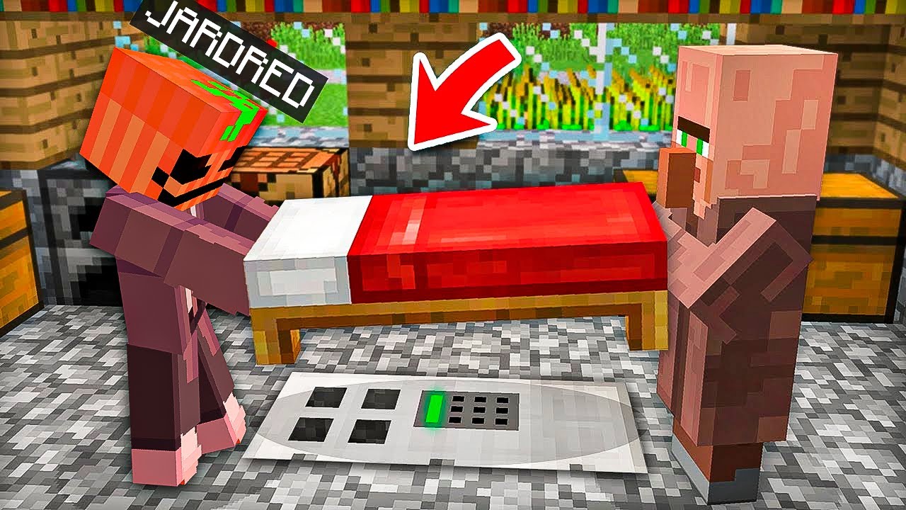 Encontré Puerta SECRETA Bajo la Cama del Aldeano!