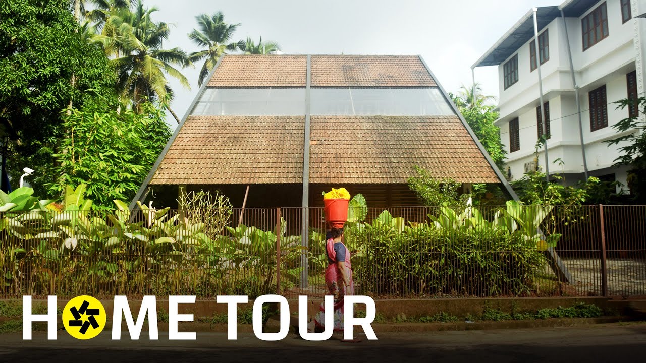 This Courtyard House in Kerala Has an Eye-Catching Sloping Roof (Home&nbsp;Tour).
