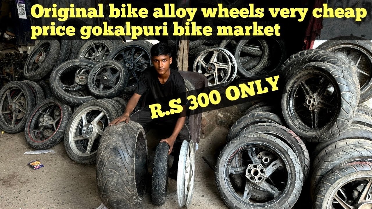 original second hand bike alloy wheel very cheap price Gokulpuri near Metro Station old Delhi