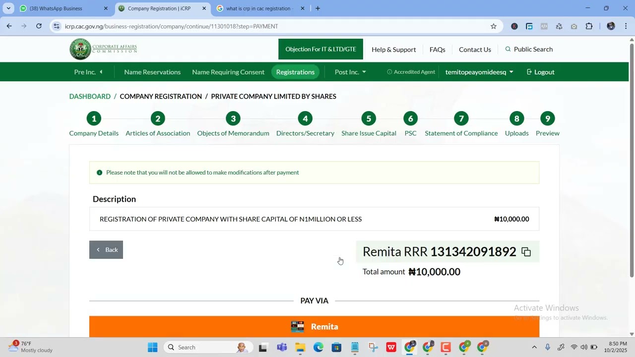 CAC Business Registration NEW PRICE INCREASE: Watch How Much I Paid For LTD Registration