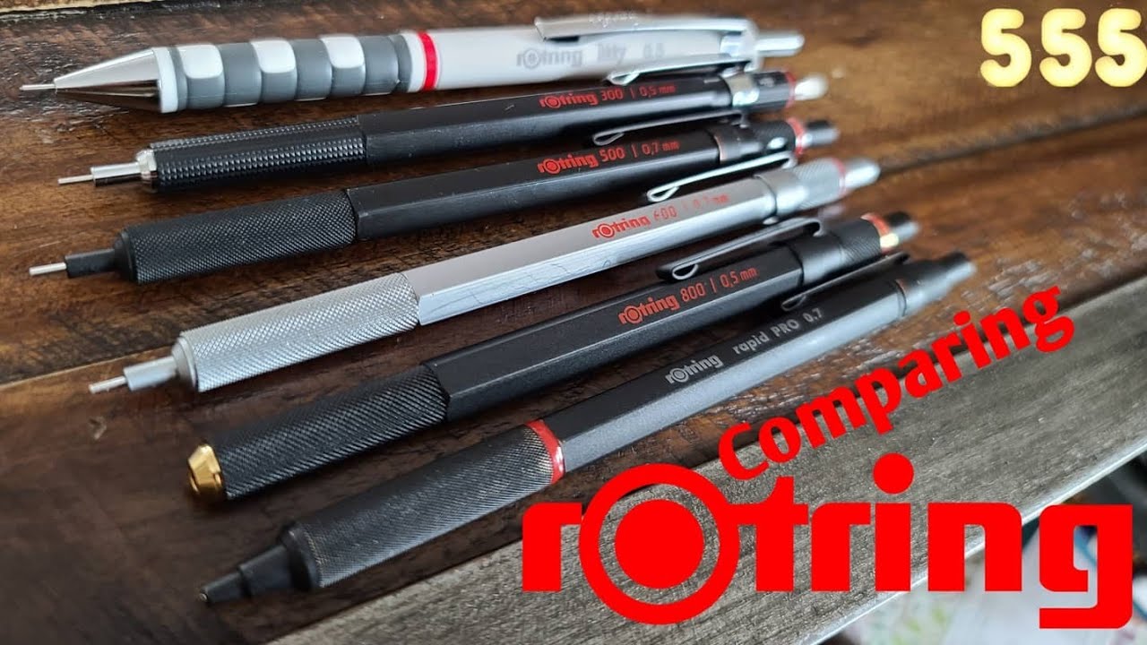 Обзор: механические карандаши Rotring; сравнение Tikki, 300, 500, 600, 800 и Rapid Pro | 555 Gear