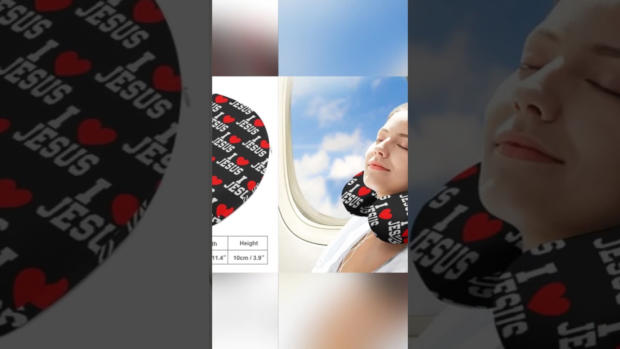 I Love Him Christian Neck Pillow for Restful Journeys