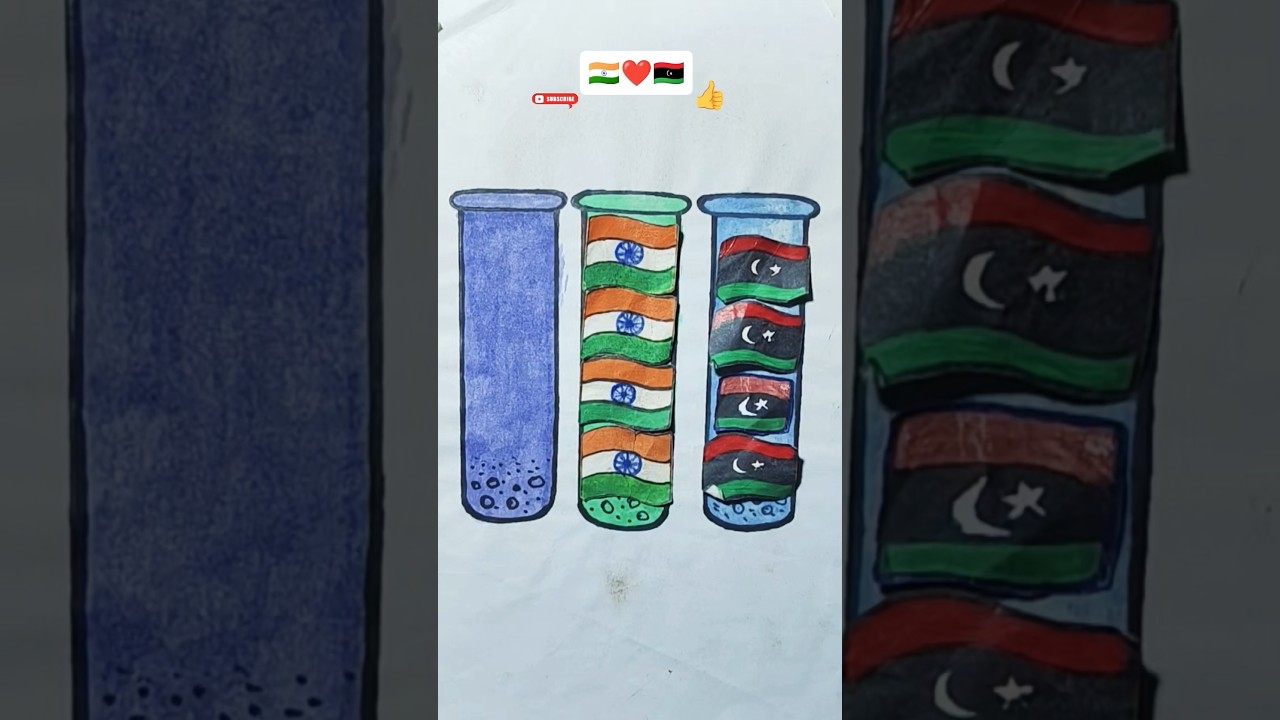 🇮🇳🇱🇾 Jana Gana Mana || Independence Day Drawing Republic Day #shorts #flagdrawing #art