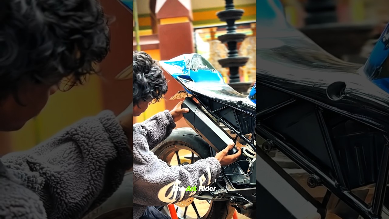 RC 390 barrel exhaust install 💀 Ktm RC modified 💙 #ytshorts #shorts #viralshorts